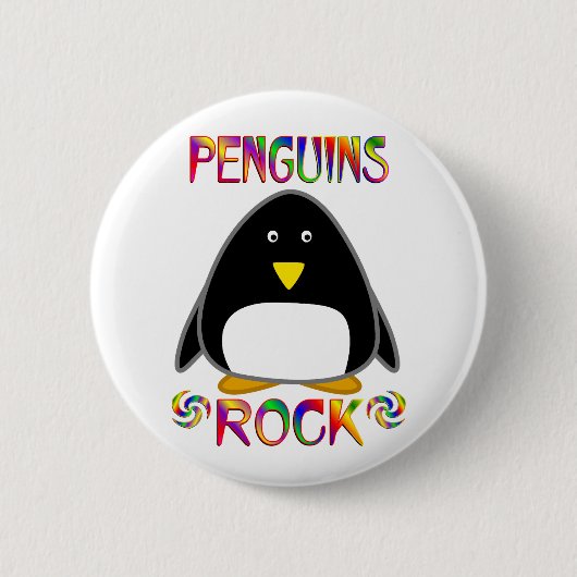 PENGUINS ROCK RONDE BUTTON 5,7 CM (Voorkant)