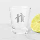 Penguins shot glass glas (Achterkant)