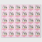Penguins Singing Happy Birthday Name  Cadeaupapier (Vlak)