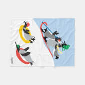 Penguins Slaping Fleece Deken (Voorkant (Horizontaal))