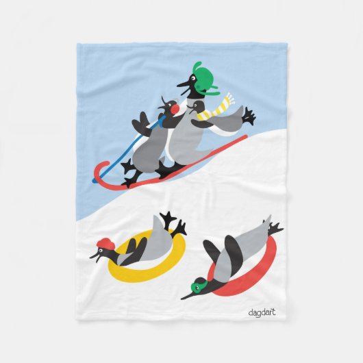 Penguins Slaping Fleece Deken (Voorkant)