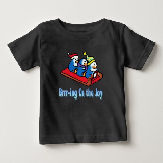 Penguins Sledding Winter Vakantie Scene (Voorkant)