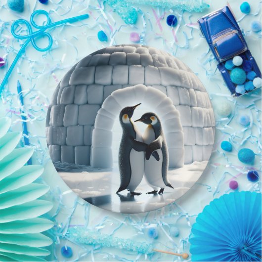 Penguins Slow Dancing beroemd gemaakt door Igloo Papieren Bordje (Feest)