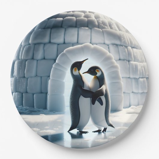 Penguins Slow Dancing beroemd gemaakt door Igloo Papieren Bordje (Voorkant)