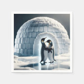 Penguins Slow Dancing beroemd gemaakt door Igloo Servet (Voorkant)