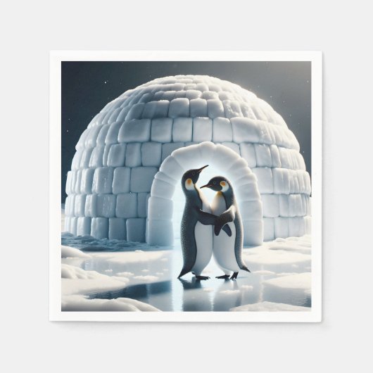 Penguins Slow Dancing beroemd gemaakt door Igloo Servet (Voorkant)