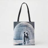 Penguins Slow Dancing beroemd gemaakt door Igloo Tote Bag (Voorkant)