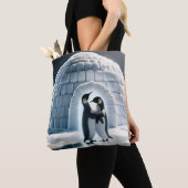 Penguins Slow Dancing beroemd gemaakt door Igloo Tote Bag (Dichtbij)