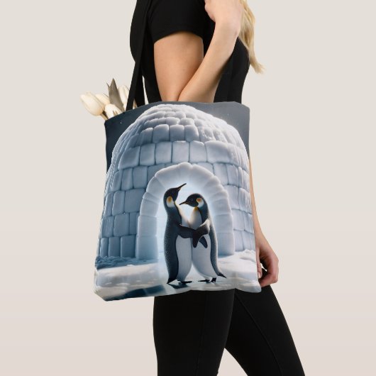 Penguins Slow Dancing beroemd gemaakt door Igloo Tote Bag (Dichtbij)