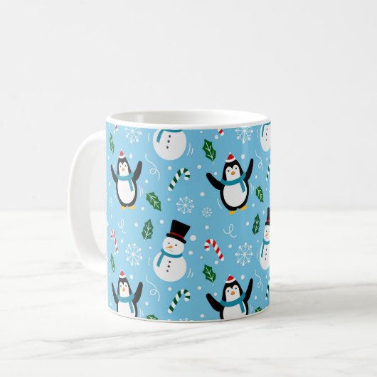 Penguins & Snowmen Christmas  Mug Koffiemok (Voorkant links)