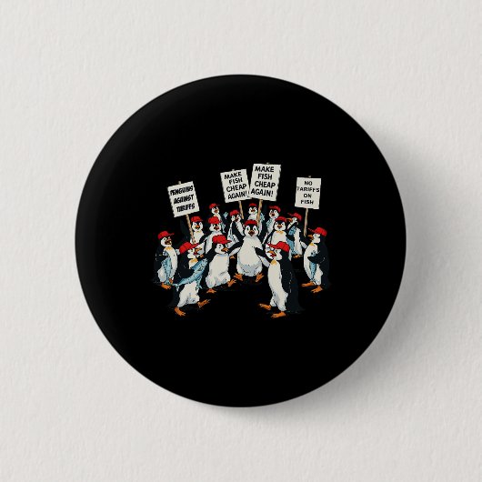 Penguins Tegen Tarief Grappig Penguin Anti-tarief Ronde Button 5,7 Cm (Voorkant)