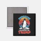 Penguins tegen Trump pinguïn flipt anti-TR op Magneet (Voorkant / Achterkant)