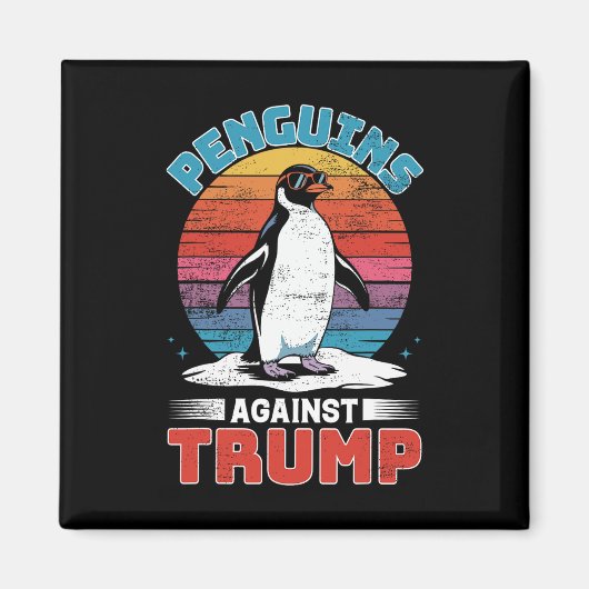 Penguins tegen Trump pinguïn flipt anti-TR op Magneet (Voorkant)
