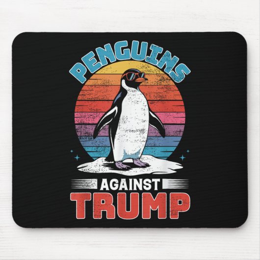 Penguins tegen Trump pinguïn flipt anti-TR op Muismat (Voorkant)