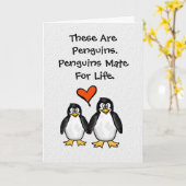 Penguins Valentijnsdag Card Kaart (Gele Bloem)