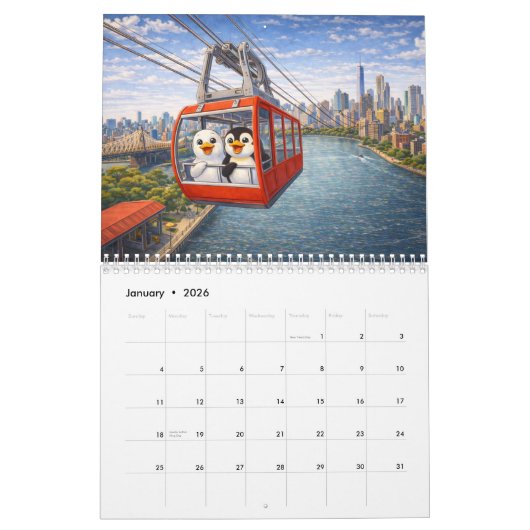 Penguin's Visit to NYC Kalender (Jan 2026)