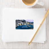 Penguins Vist het Etiket van het Adres (Insitu)