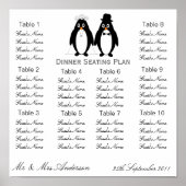Penguins Wedding Dinner Seating Plan Poster (Voorkant)