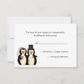 Penguins Wedding Response Card RSVP Kaartje (Voorkant)