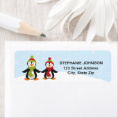 Penguins Winter Wonderland Adresetiketten Etiket (Insitu)