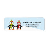 Penguins Winter Wonderland Adresetiketten Etiket (Voorkant)