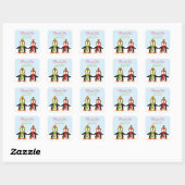 Penguins Winter Wonderland Birthday Sticker (Vel)