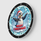 Penguin's Winter Wonderland" - Schattige Kerstfees Grote Klok (Hoek)