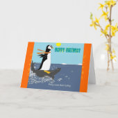 Pengy de pinguïn verjaardag Kaart. Kaart (Gele Bloem)