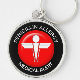 Penicillin Allergy Medical Alert - Button Sleutelh Sleutelhanger