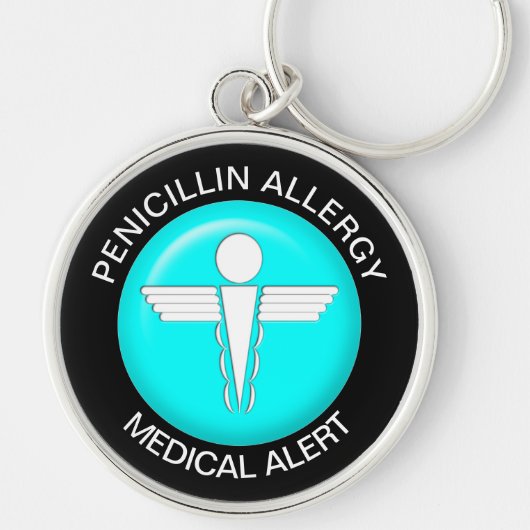 Penicillin Allergy Medical Alert - Button Sleutelh Sleutelhanger (Voorkant)