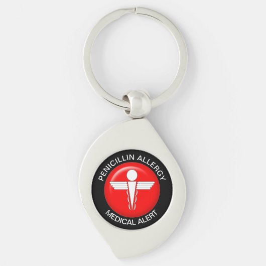 Penicillin Medical Alert Metal Keychain (Voorkant)
