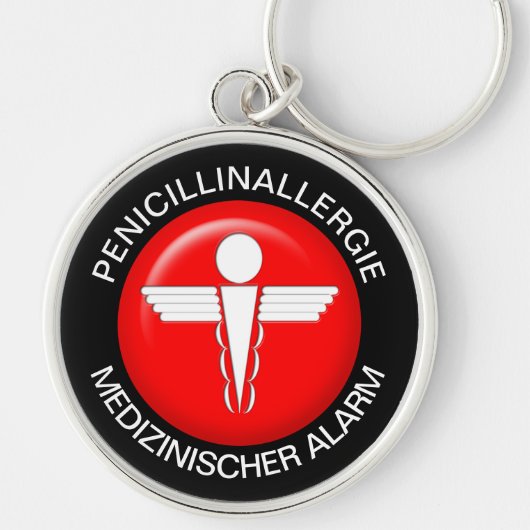PENICILLINALLERGI Medische waarschuwing - Button S Sleutelhanger (Voorkant)