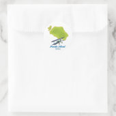 Penida eiland kaart ronde sticker (Tas)