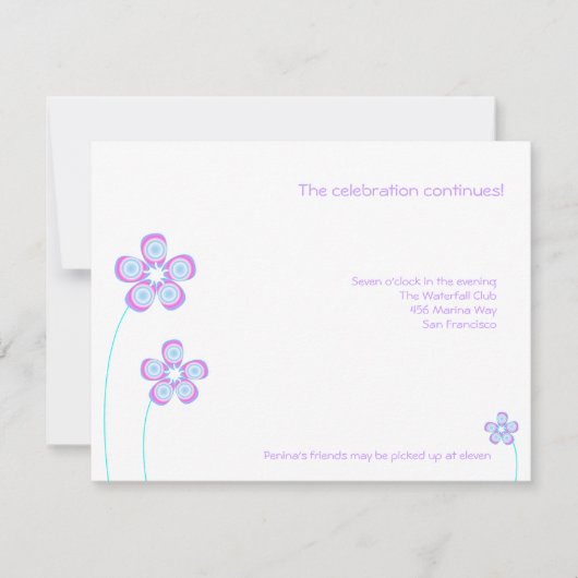Penina Bat Mitzvah Reception Card Kaart (Voorkant)