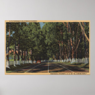 Peninsula Highway US 101 El Camino Real Uitzicht Poster