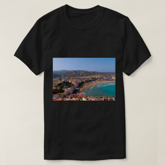 Peniscola Spanje Norte en Sur stranden met een sta T-shirt (Design voorkant)