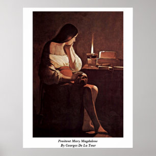 Penitent Mary Magdalene door Georges de la Tour Poster