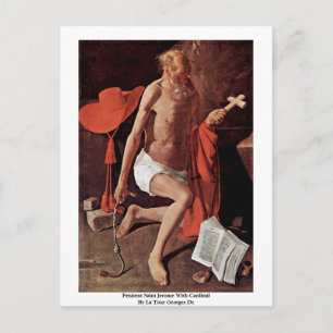 Penitent Saint Jerome met kardinaal Briefkaart