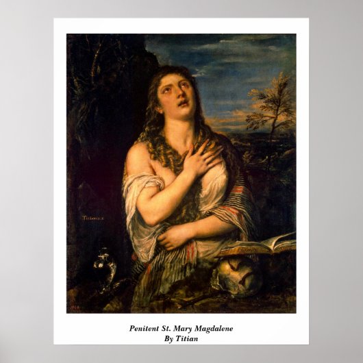 Penitent St. Mary Magdalene door Titiaan Poster (Voorkant)