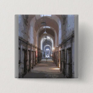 Penitentiaire CB van de oostelijke staat Vierkante Button 5,1 Cm