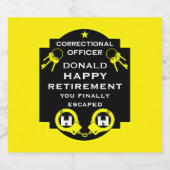 Penitentiaire correctionele ambtenaar pensioen likeurfles etiket (Enkel label)