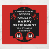 Penitentiaire correctionele ambtenaar pensioen likeurfles etiket (Enkel label)