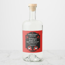 Penitentiaire correctionele ambtenaar pensioen likeurfles etiket