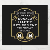 Penitentiaire correctionele ambtenaar pensioen sparkling wijnetiket (Enkel label)