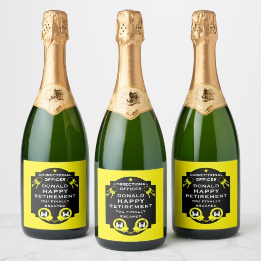 Penitentiaire correctionele ambtenaar pensioen sparkling wijnetiket (Flessen)