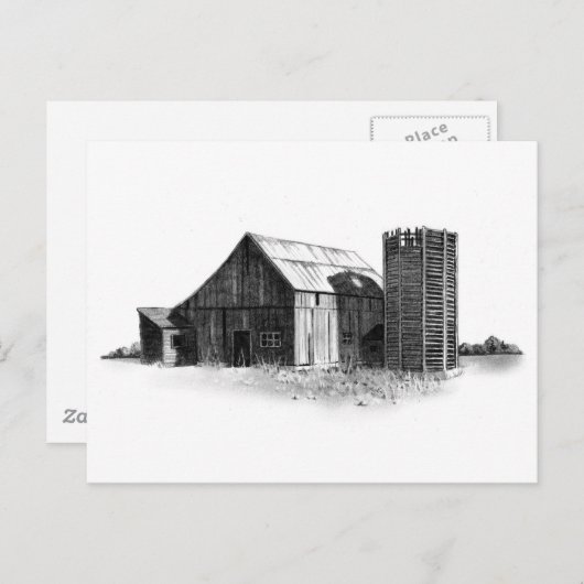 PENLEN: OUDE BARN, SILO: REALISME BRIEFKAART (Voorkant / Achterkant)