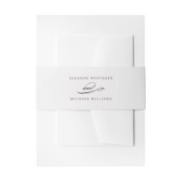 Penmanship | Off-White Huwelijk Uitnodigingen Wikkel