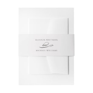 Penmanship Off-White Huwelijk Uitnodigingen Wikkel