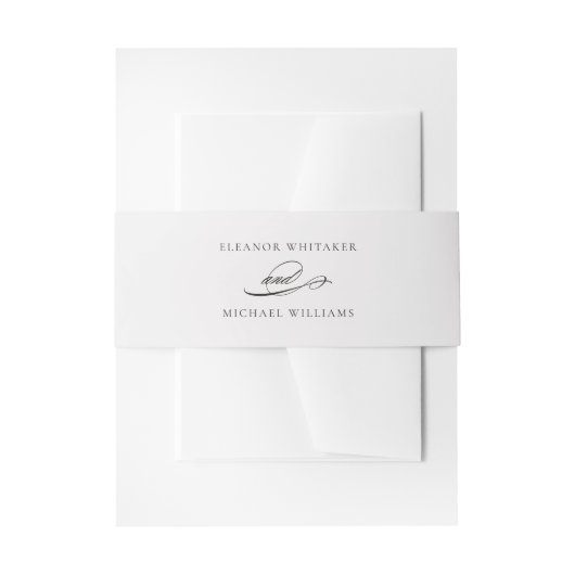 Penmanship | Off-White Huwelijk Uitnodigingen Wikkel (Voorkant Voorbeeld)