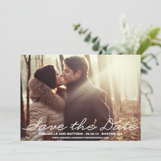 Penmanship Save the Date Notice (Staand voorkant)